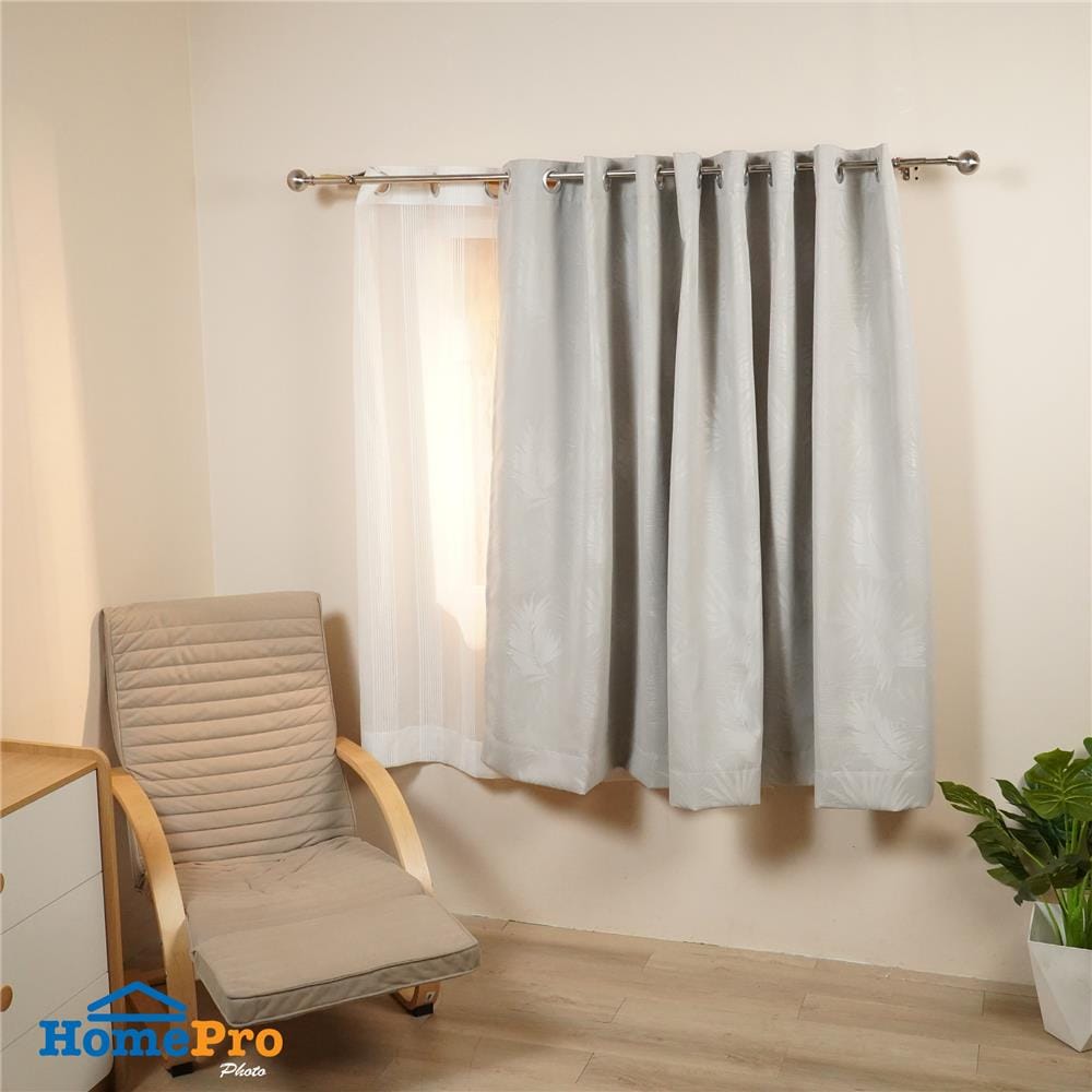 ผ้าม่าน EYELET BENETTA IRA UV 270X160 ซม. สีเทา