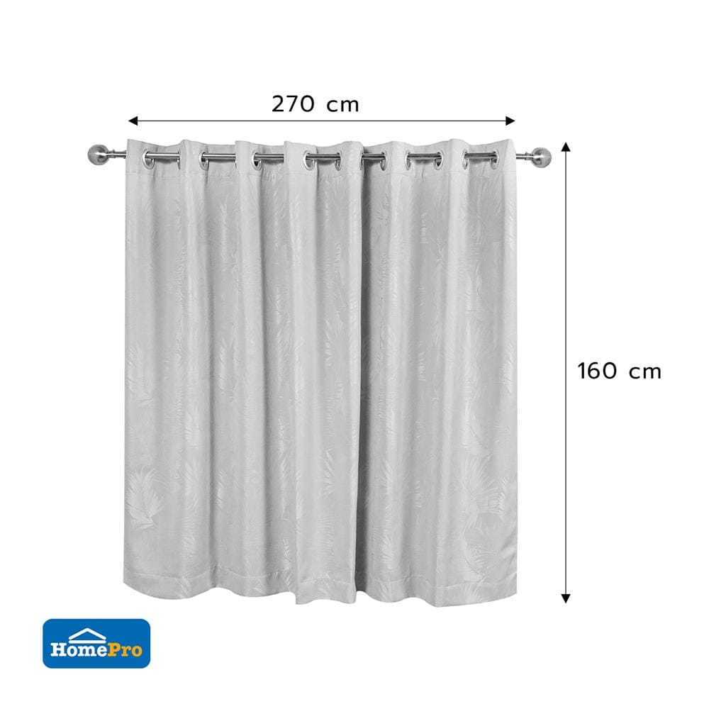 ผ้าม่าน EYELET BENETTA IRA UV 270X160 ซม. สีเทา