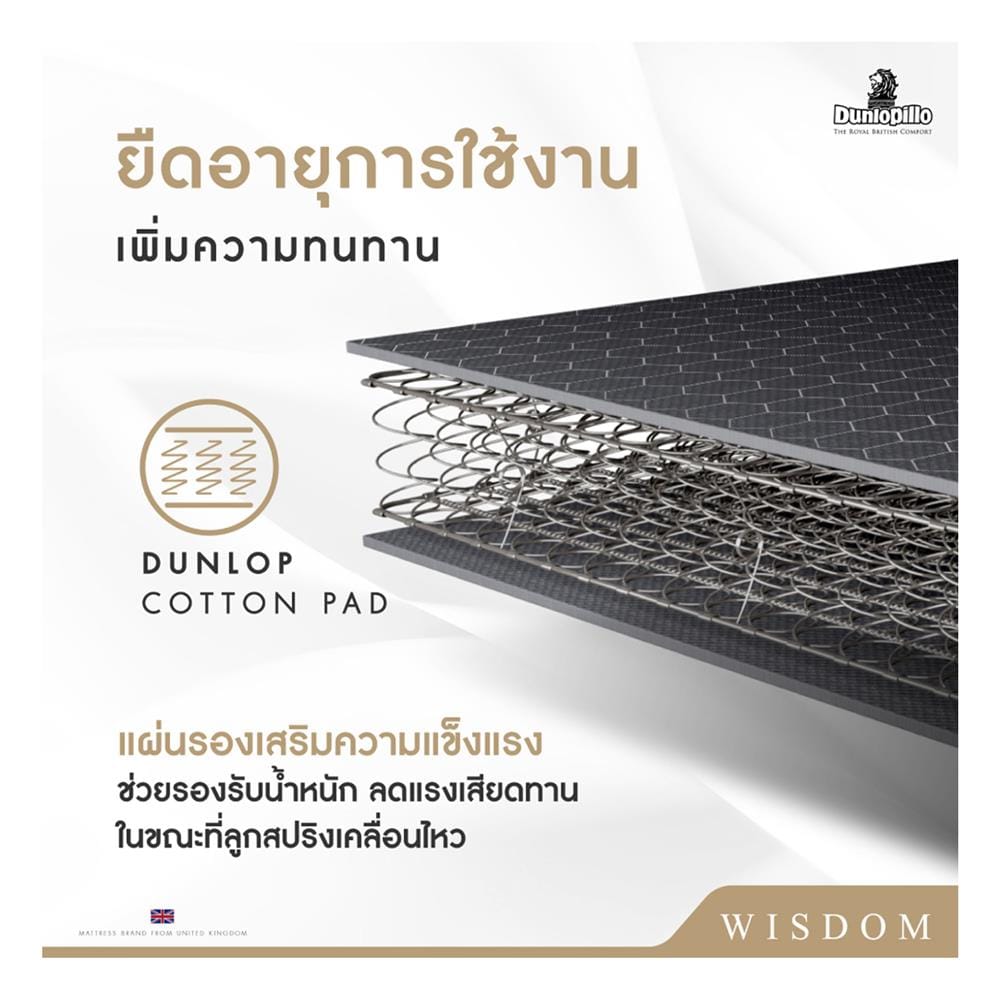 ที่นอนสปริง 5 ฟุต DUNLOPILLO รุ่น WISDOM พร้อมหมอนหนุน 2 ชิ้น