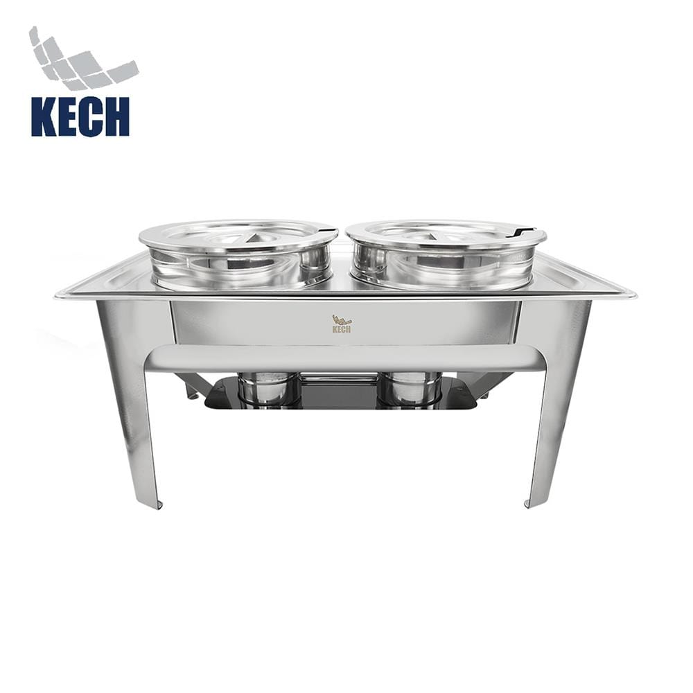 ชุดหม้ออุ่นซุปกลม 2 ใบ พร้อมขาตั้ง KECH