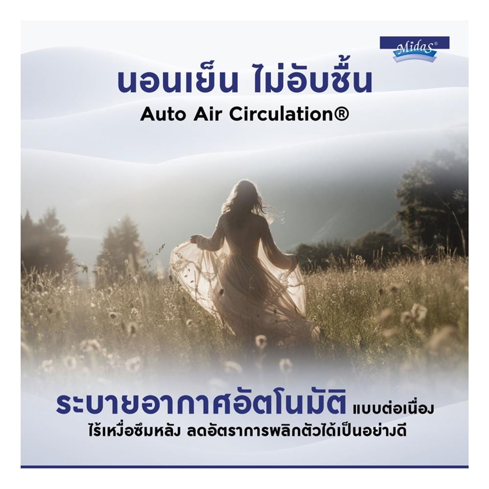 ที่นอนโฟม 5 ฟุต MIDAS รุ่น MINA I พร้อมหมอนหนุน 2 ชิ้น