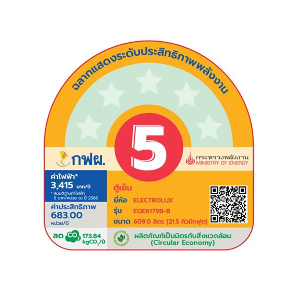 ตู้เย็น MULTI DOOR ELECTROLUX EQE6179B-B 21.5 คิว สีดำด้าน
