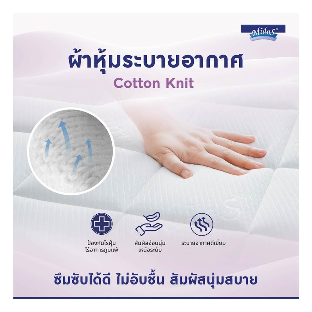 ที่นอนสปริง 6 ฟุต MIDAS รุ่น MALYSSA I พร้อมหมอนหนุน 2 ชิ้น