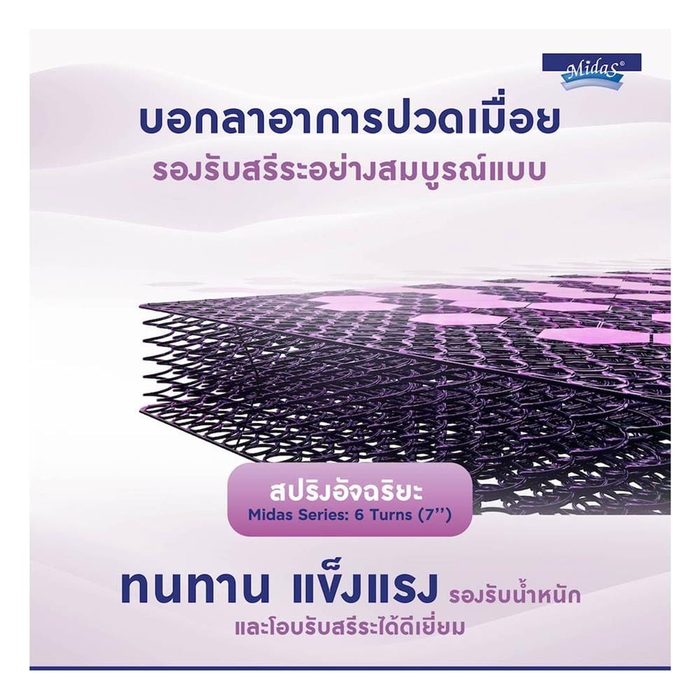 ที่นอนสปริง 6 ฟุต MIDAS รุ่น MALYSSA I พร้อมหมอนหนุน 2 ชิ้น