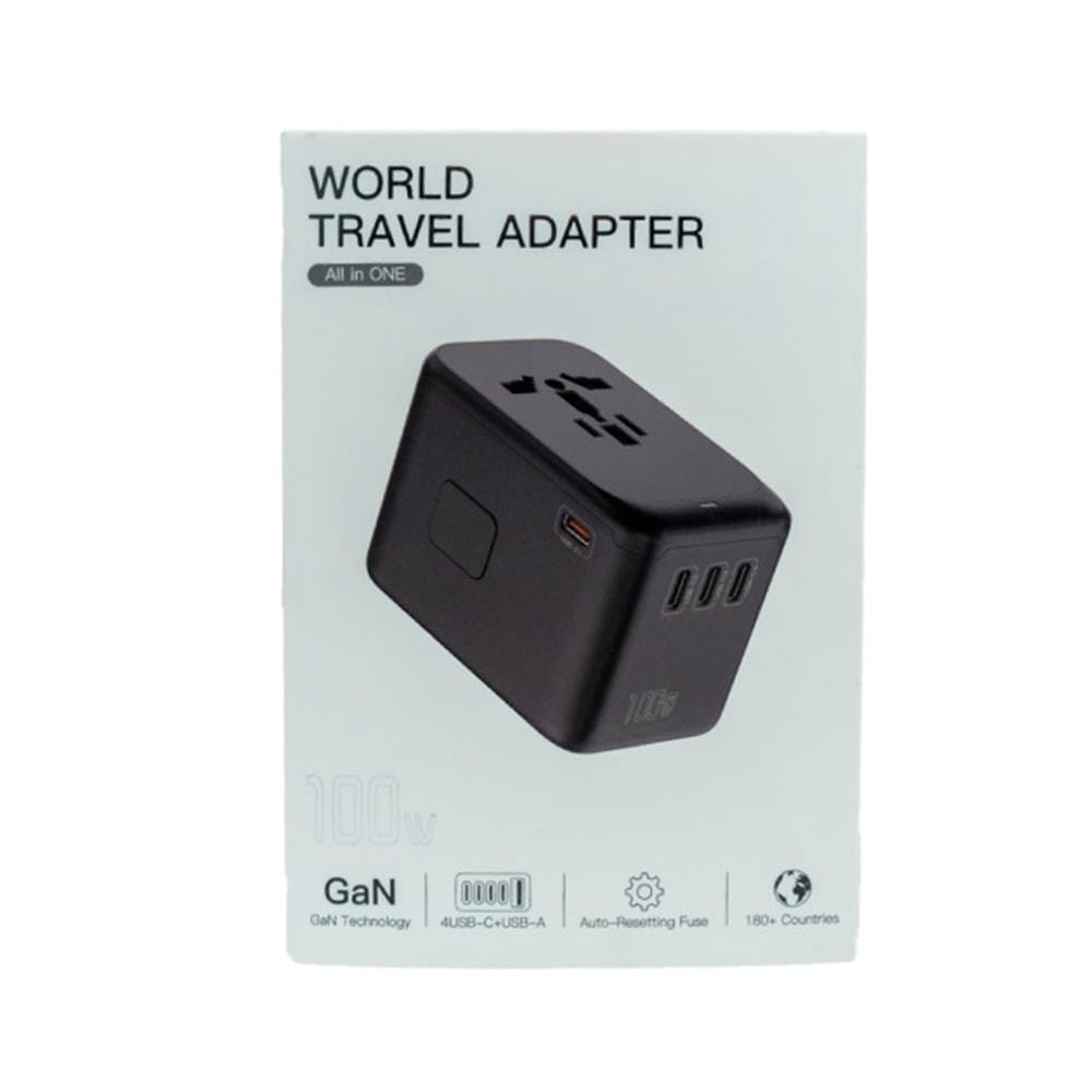 ปลั๊กแปลง 4 IN 1 UNIVERSAL 1 USB 4 TYPE C MOOV TA06 สีดำ