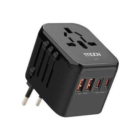 ปลั๊กแปลง 4 IN 1 UNIVERSAL 2 USB 2 TYPE C MOOV TA02 สีดำ_2