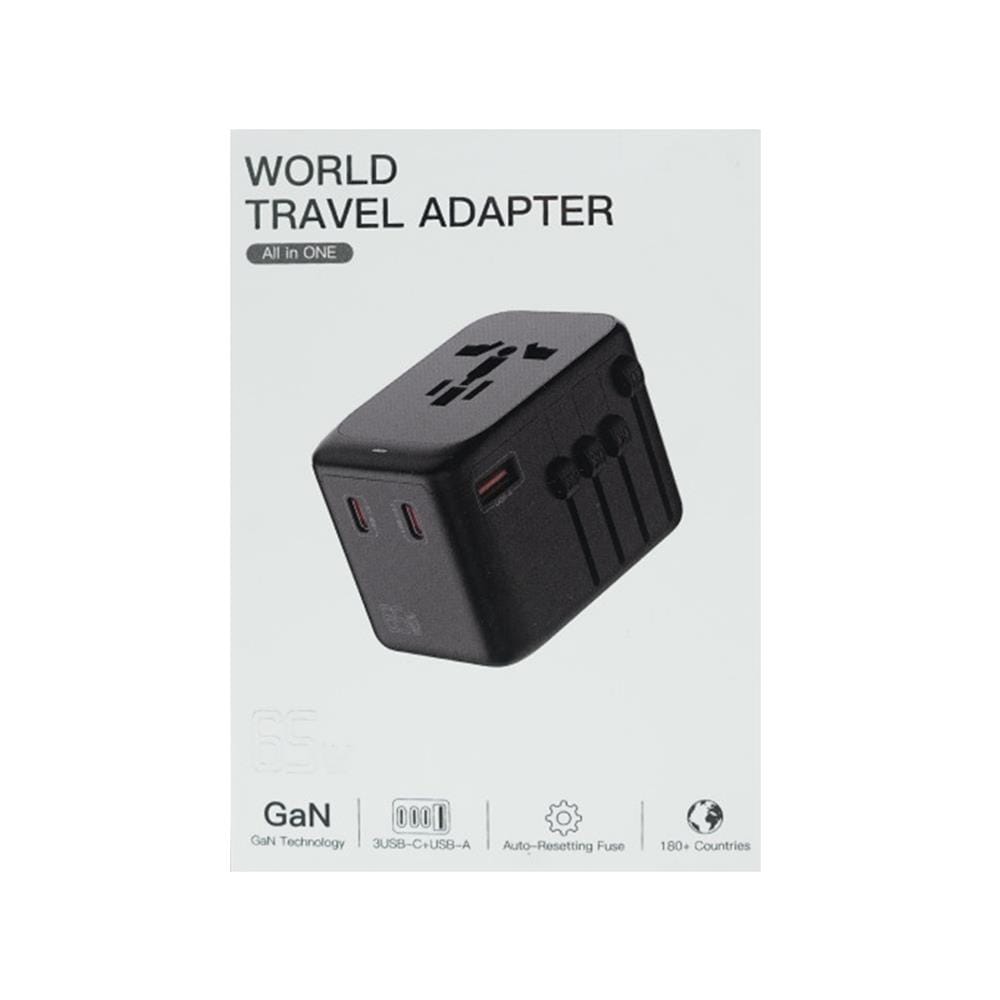 ปลั๊กแปลง 4 IN 1 UNIVERSAL 1 USB 3 TYPE C MOOV TA05 สีดำ