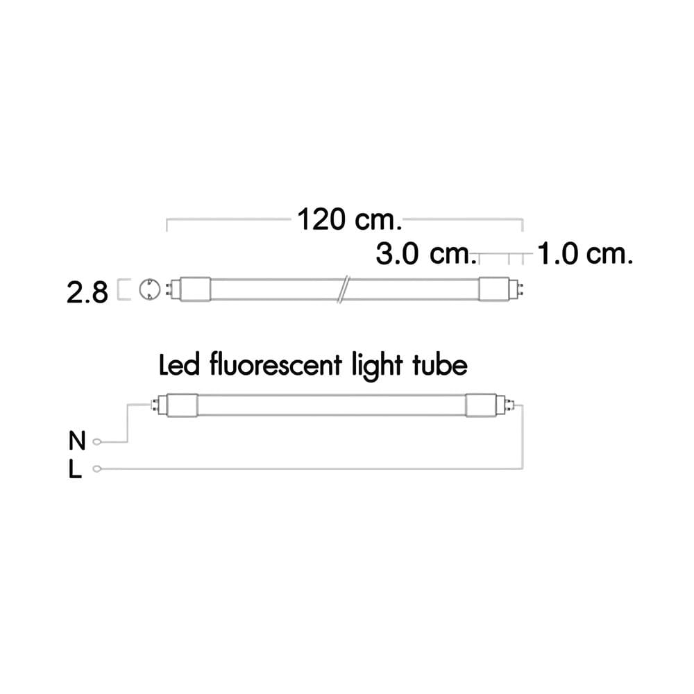 หลอด LED L&E T8 PREMIUM SE 16 วัตต์ WARM WHITE G13