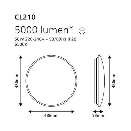 ไฟเพดาน LED PHILIPS CL210 PLAIN 19 นิ้ว 50 วัตต์ DAYLIGHT สีขาว_4