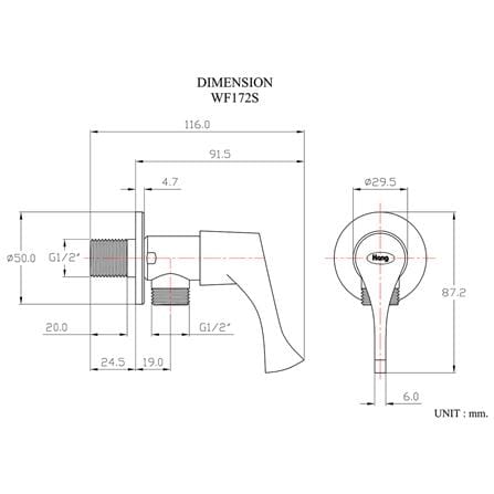 วาล์วฝักบัว 1 ทาง HANG WF-172S_3