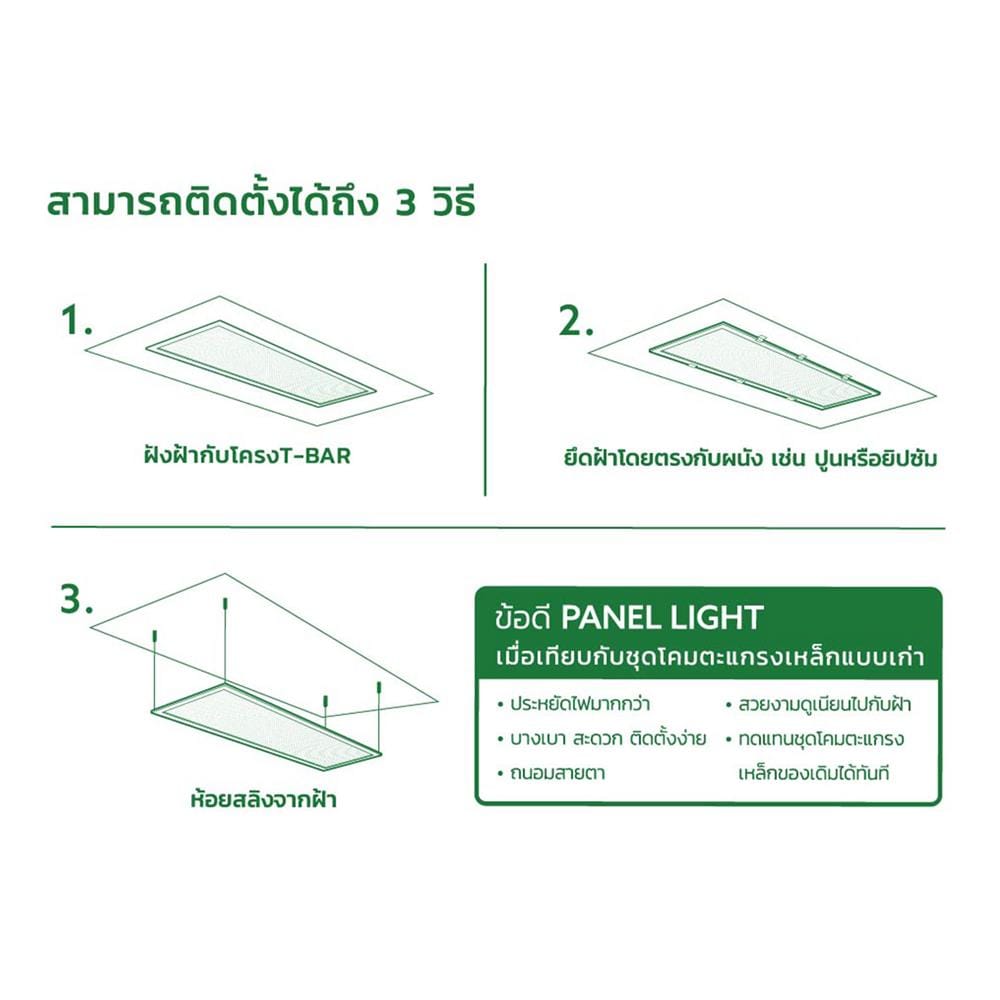 โคมฝังฝ้า LED LAMPTAN PANEL RELAX 40 วัตต์ 30X120 ซม. DAYLIGHT