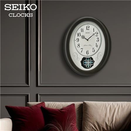 นาฬิกาแขวน SEIKO CLOCKS MELODY QXM606N 13.5X16.5 นิ้ว สีชาร์โคล_5