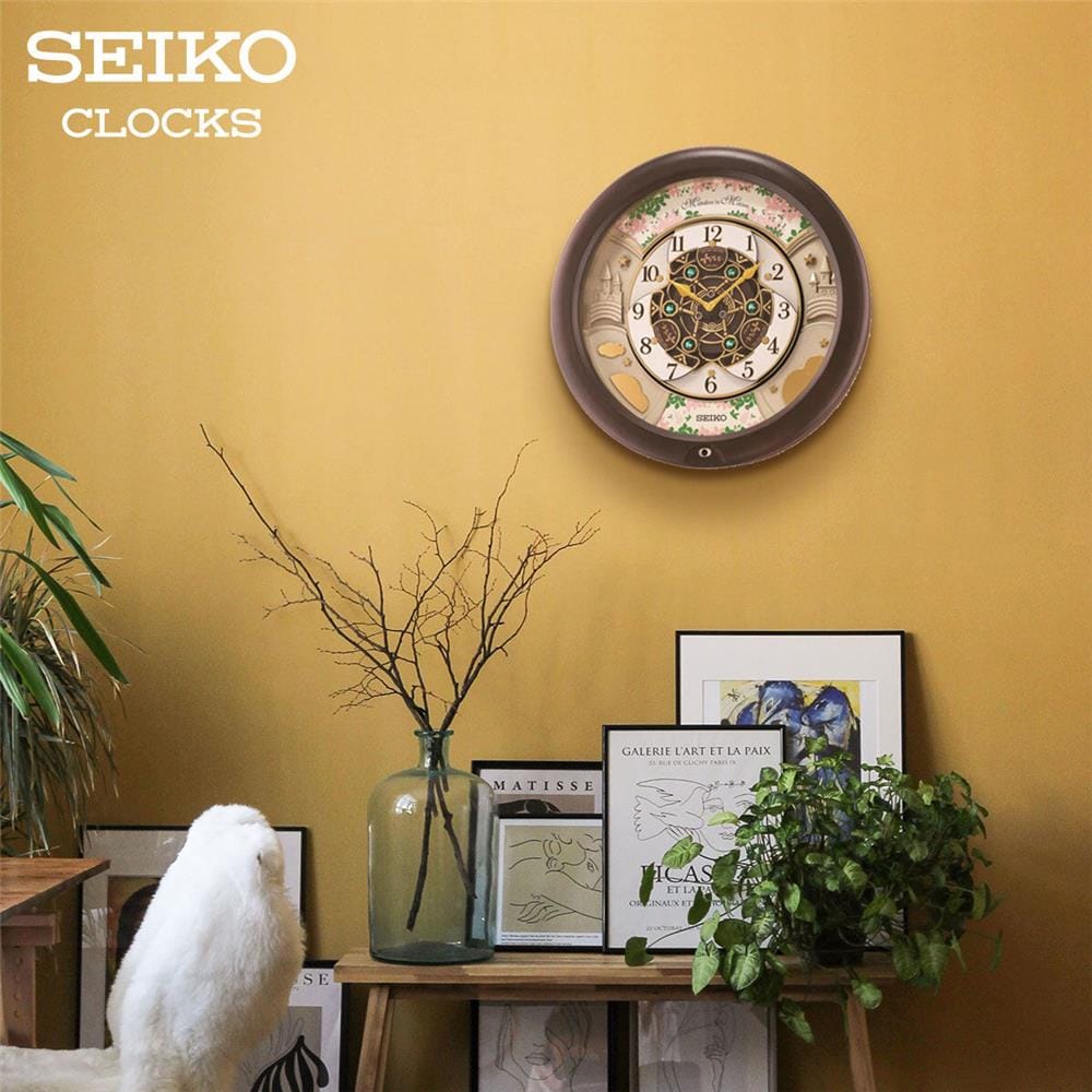 นาฬิกาแขวน SEIKO CLOCKS MELODY QXM391N 16 นิ้ว สีน้ำตาล