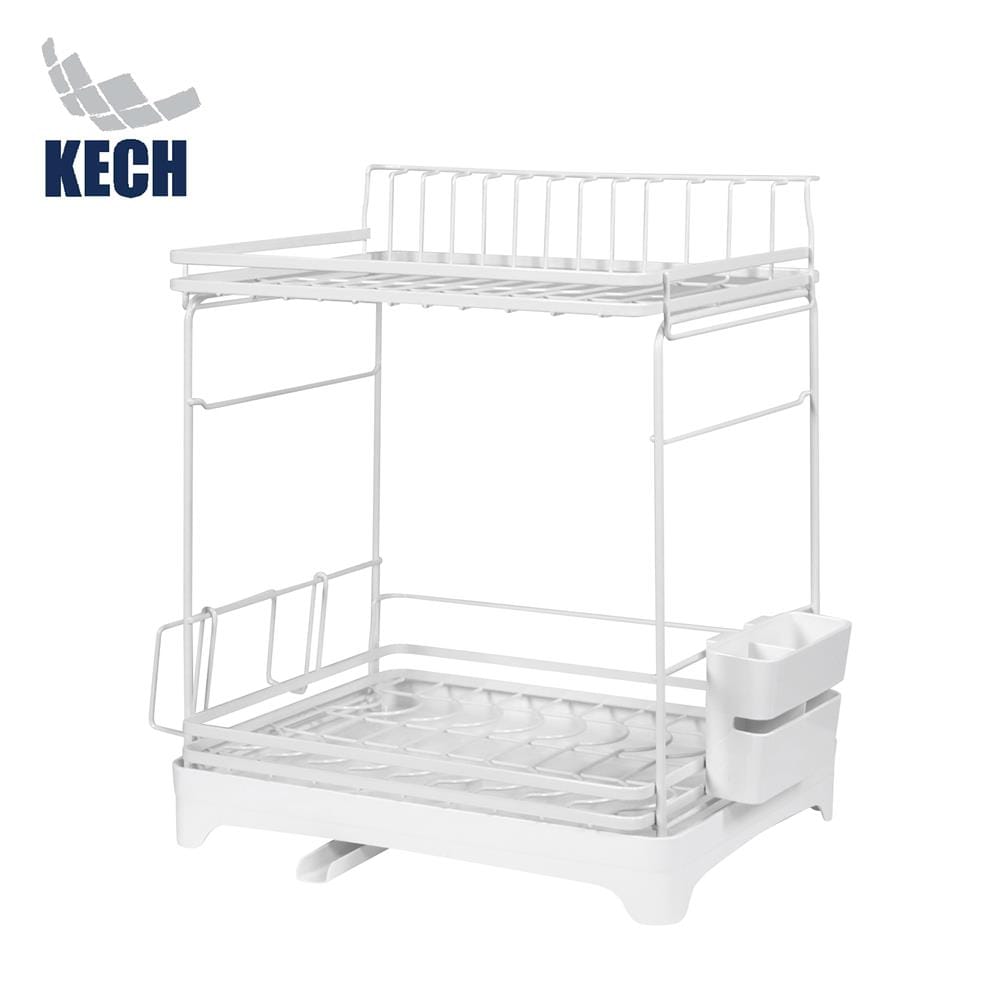 ชั้นคว่ำจาน 2 ชั้น KECH IDEAL SIZE L 38x29x37.5 ซม. สีขาว