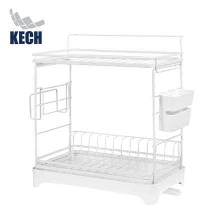 ชั้นคว่ำจาน 2 ชั้น KECH IDEAL SIZE S 39.5X23X35.5 ซม. สีขาว_1