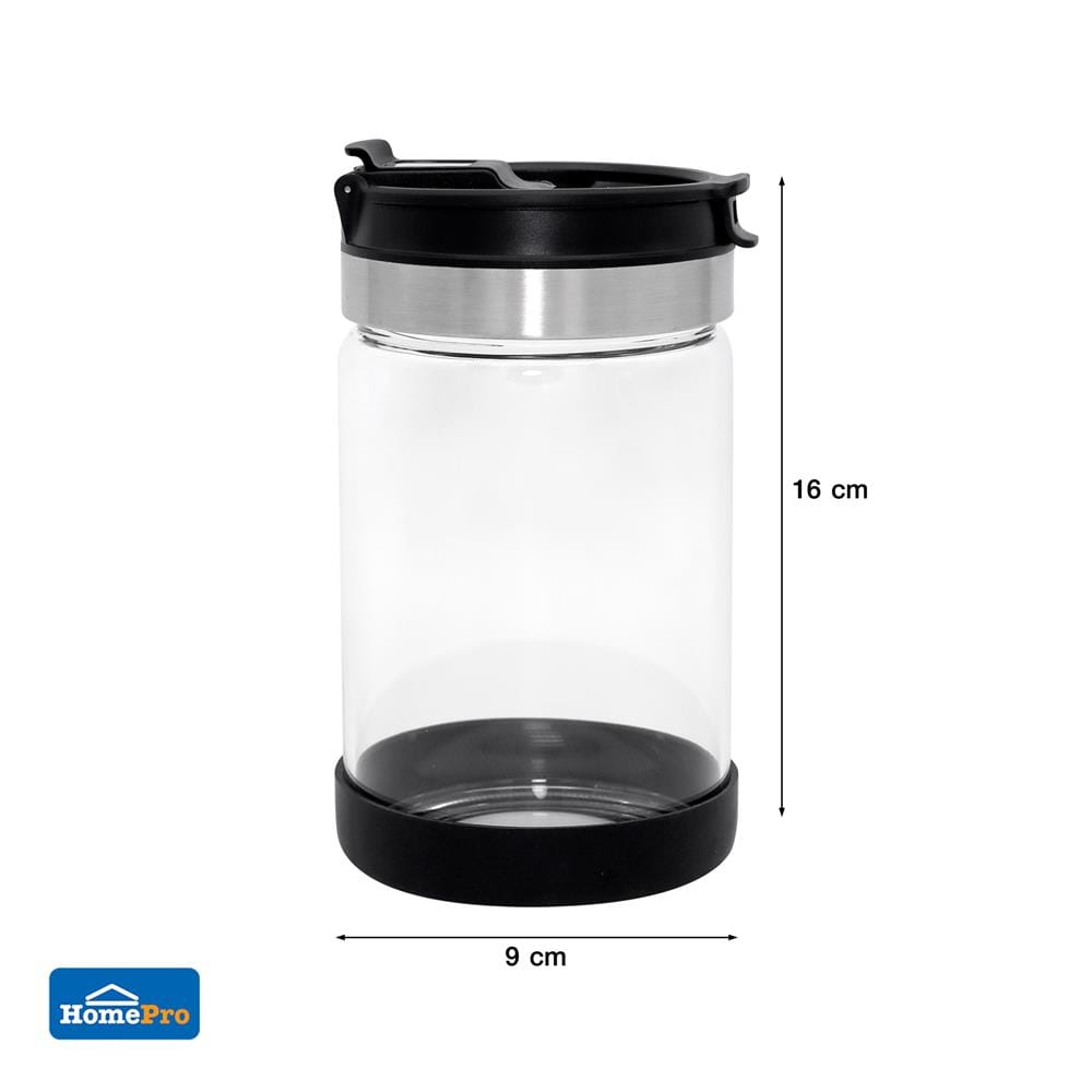 ขวดโหลแก้วฝาดึง KECH COBRA 0.6 ลิตร สีดำ