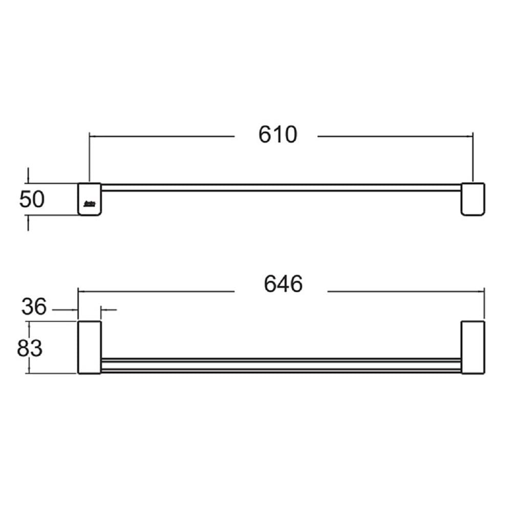 ราวแขวนผ้า AMERICAN STANDARD K-1393-46-BK สีดำ