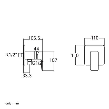 วาล์วฝักบัว 1 ทาง AMERICAN STANDARD A-1326-10BK_1