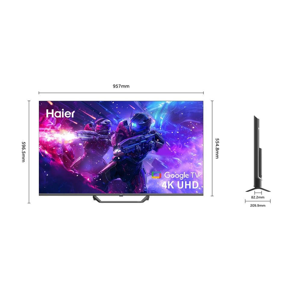 ทีวีคิวแอลอีดี 43 นิ้ว HAIER (4K, QLED, GOOGLE TV) H43S80EUX
