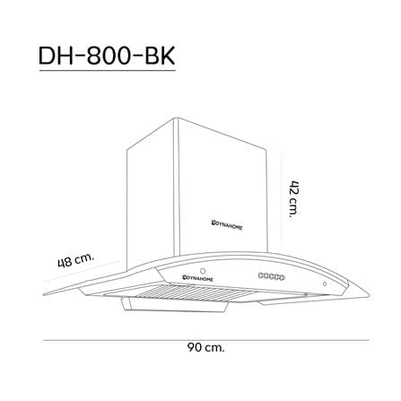 เครื่องดูดควันกระโจม DYNA HOME DH-800-BK 90 ซม._4