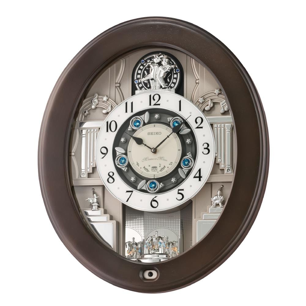 นาฬิกาแขวน SEIKO CLOCKS MELODY QXM389N 19X16 นิ้ว สีน้ำตาล_1