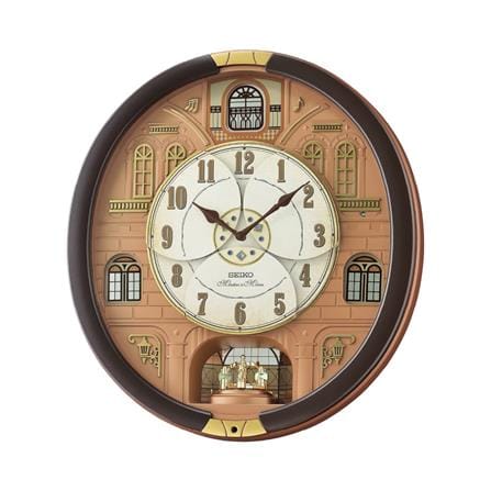 นาฬิกาแขวน SEIKO CLOCKS MELODY QXM601B 17.5X16 นิ้ว สีน้ำตาล_0