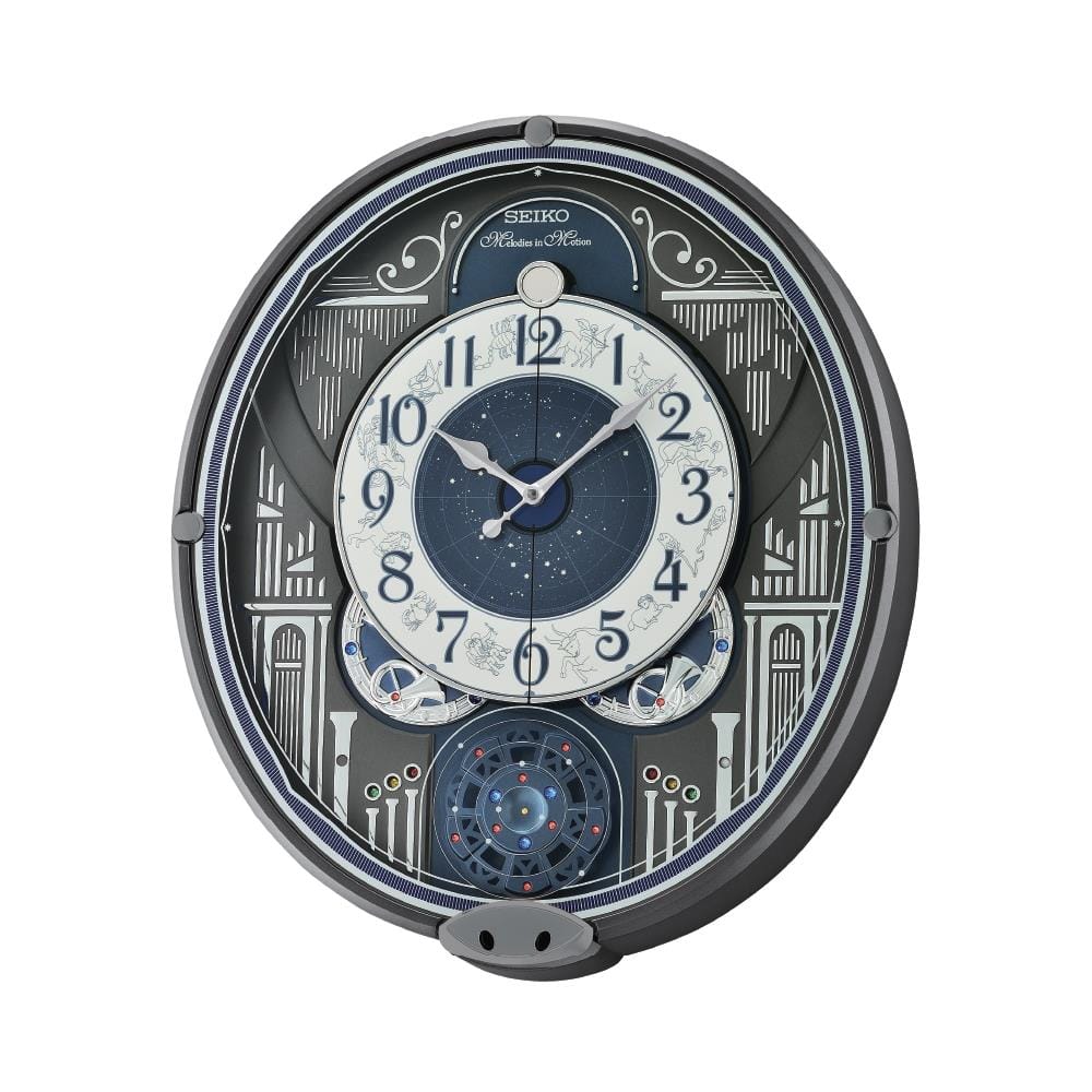 นาฬิกาแขวน MELODY SEIKO CLOCKS QXM393N 18X15.5 นิ้ว สีทอง/น้ำเงิน