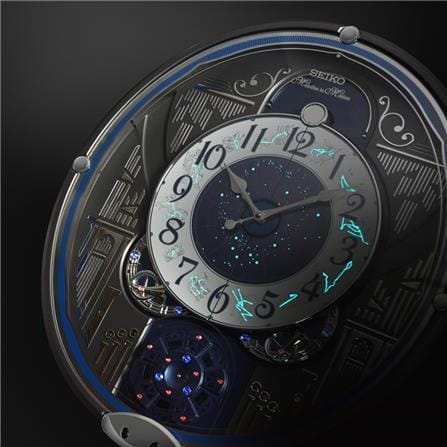 นาฬิกาแขวน MELODY SEIKO CLOCKS QXM393N 18X15.5 นิ้ว สีทอง/น้ำเงิน_5