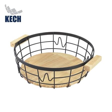 ตะกร้าผลไม้กลม KECH T-BOLT 29 ซม. สีดำ_0