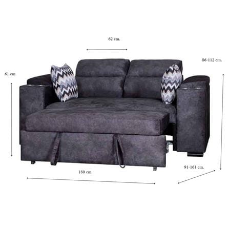 โซฟาเบด 2 ที่นั่ง AS FURNITURE NADIA CGYU40 สีเทา_8