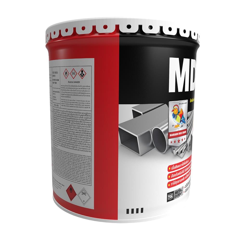 สีเคลือบกันสนิม TOA MD 2 IN 1 RUST TECH สีดำ เงา 5 แกลลอน
