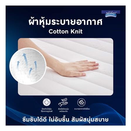 ที่นอนพ็อกเก็ตสปริง 5 ฟุต MIDAS รุ่น FREEDOM พร้อมหมอนหนุน 2 ชิ้น_3