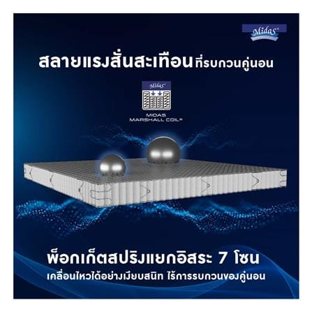 ที่นอนพ็อกเก็ตสปริง 5 ฟุต MIDAS รุ่น FREEDOM พร้อมหมอนหนุน 2 ชิ้น_6