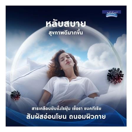 ที่นอนพ็อกเก็ตสปริง 5 ฟุต MIDAS รุ่น FREEDOM พร้อมหมอนหนุน 2 ชิ้น_11