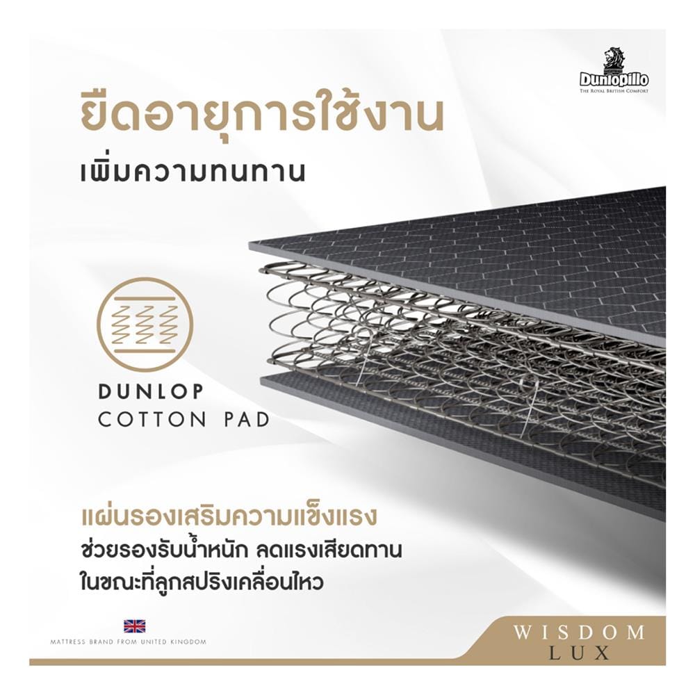 ที่นอนสปริง 3.5 ฟุต DUNLOPILLO รุ่น WISDOM LUX พร้อมหมอนหนุน 1 ชิ้น
