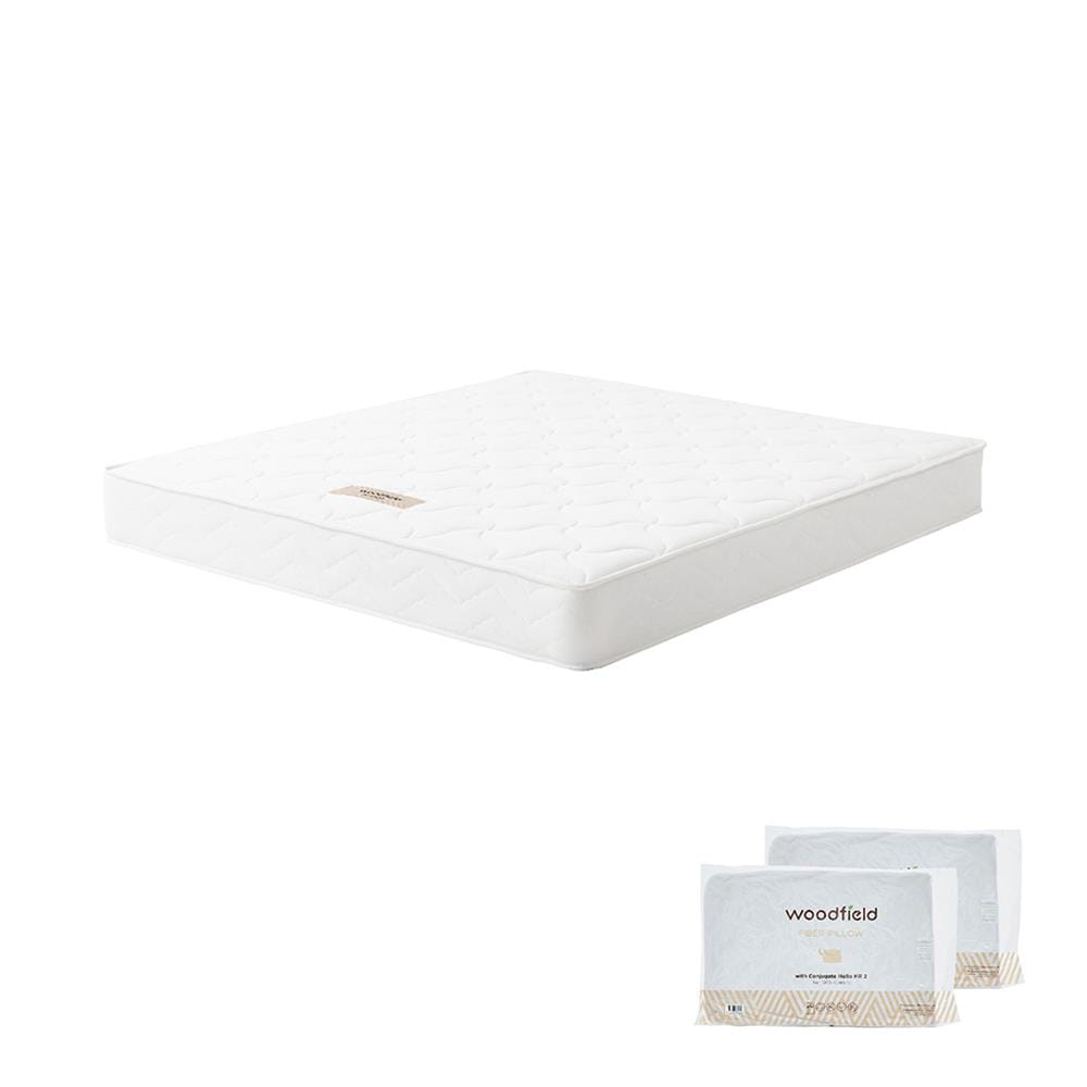 ที่นอนสปริง 5 ฟุต WOODFIELD รุ่น W-5590 พร้อมหมอนหนุน 2 ชิ้น