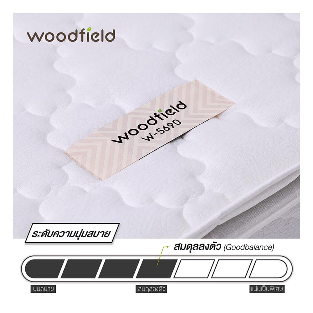 ที่นอนสปริง 6 ฟุต WOODFIELD รุ่น W-5690 พร้อมหมอนหนุน 2 ชิ้น