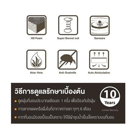 ที่นอนสปริง 3.5 ฟุต WOODFIELD รุ่น W-5590 พร้อมหมอนหนุน 1 ชิ้น_6