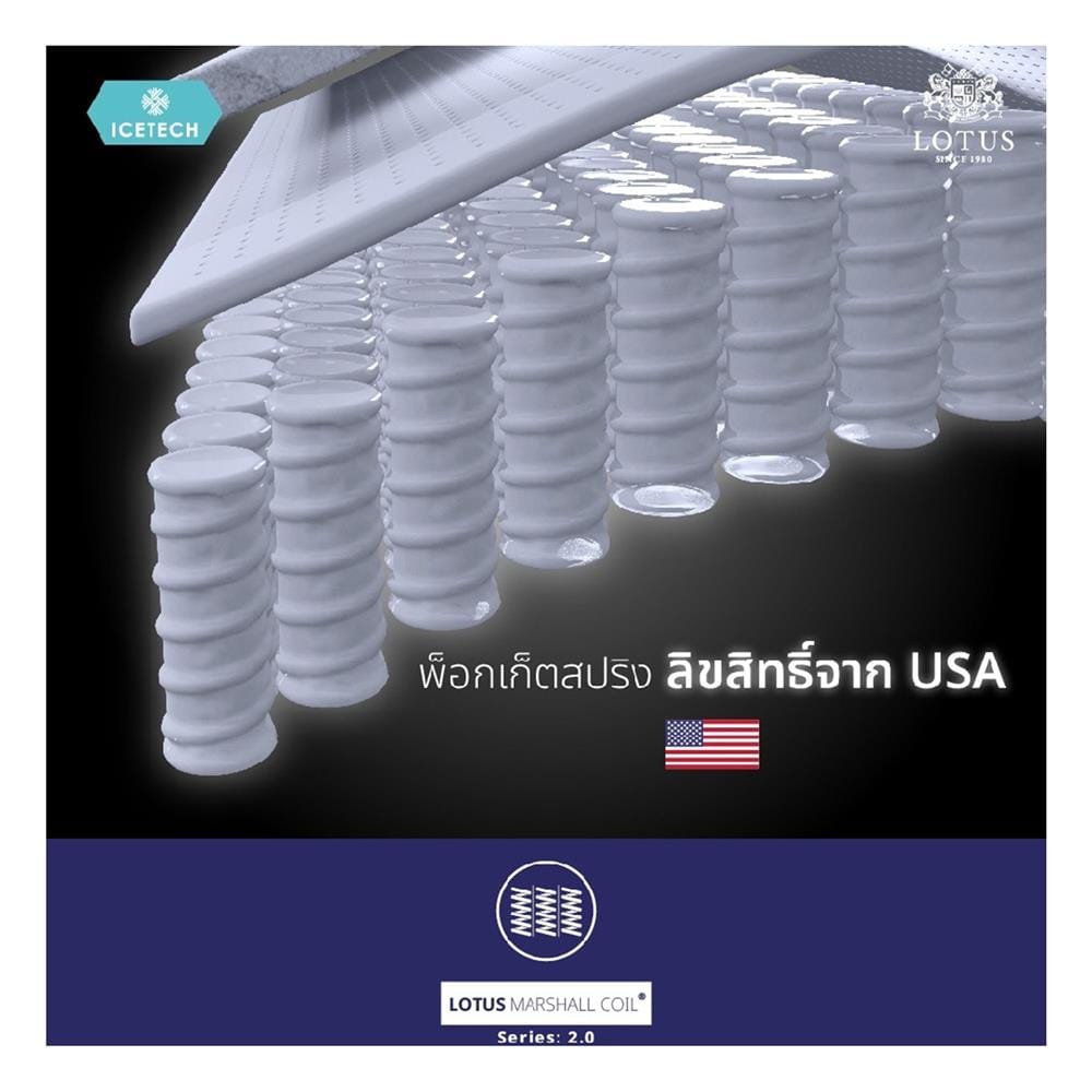 ที่นอนพ็อกเก็ตสปริง 6 ฟุต LOTUS รุ่น ARCTIC ZEN พร้อมเครื่องนอน 11 ชิ้น
