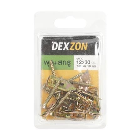 พุ๊กยิปซั่มปีกผีเสื้อ+สกรู DEXZON 12x30 มม. (แพ็ก 10 ชิ้น)_2