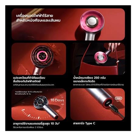 เครื่องนวดไฟฟ้า BREO SCALP 3 สีแดง_7