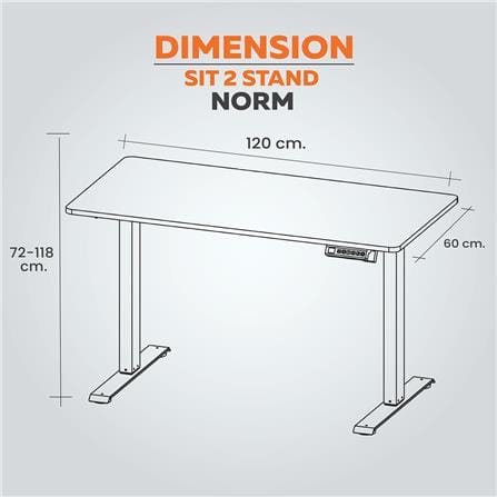 โต๊ะปรับระดับไฟฟ้า ERGOTREND SIT 2 STAND NORM 120 ซม. สีดำ_10