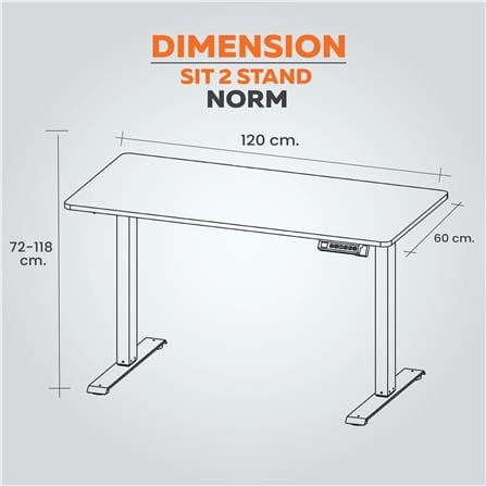 โต๊ะปรับระดับไฟฟ้า ERGOTREND SIT 2 STAND NORM 120 ซม. สีขาว_11