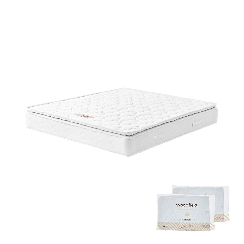 ที่นอนสปริง 5 ฟุต WOODFIELD รุ่น W-5690 พร้อมหมอนหนุน 2 ชิ้น