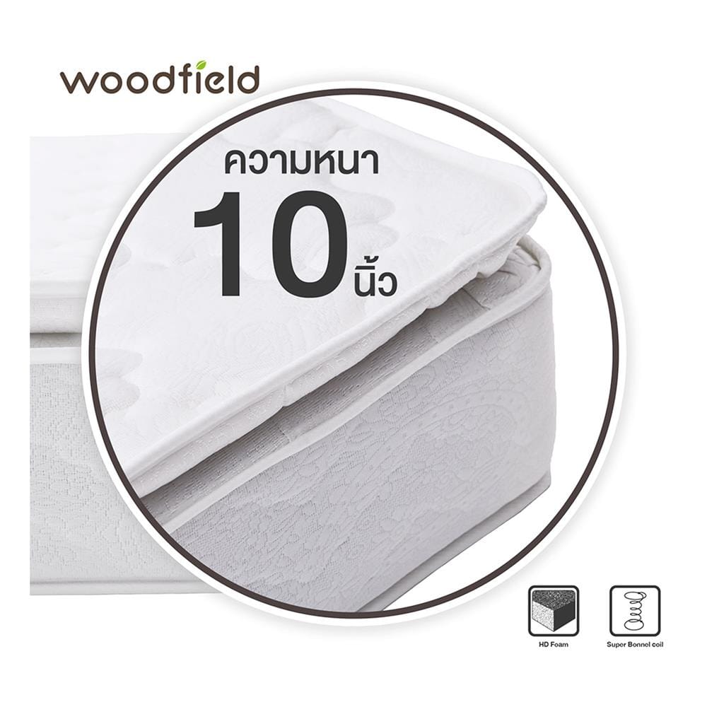 ที่นอนสปริง 5 ฟุต WOODFIELD รุ่น W-5690 พร้อมหมอนหนุน 2 ชิ้น