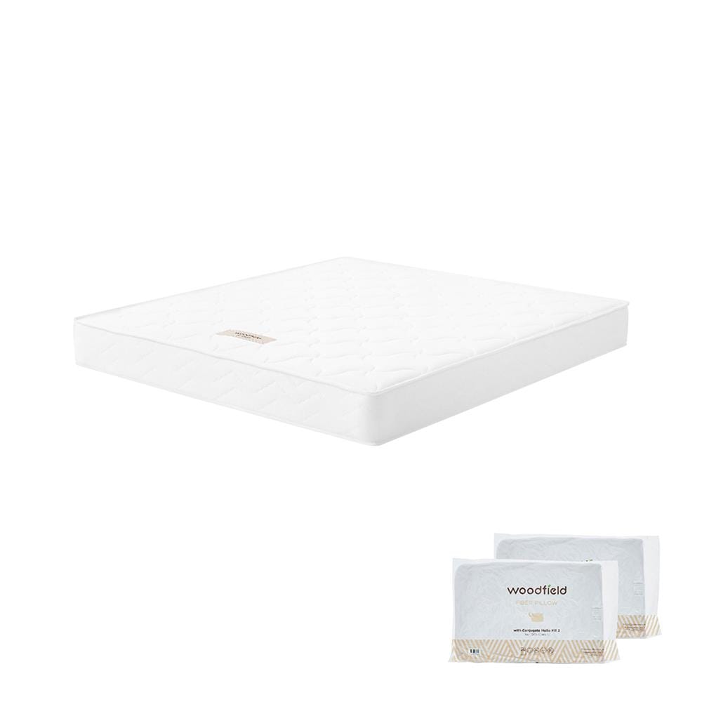 ที่นอนสปริง 6 ฟุต WOODFIELD รุ่น W-5590 พร้อมหมอนหนุน 2 ชิ้น