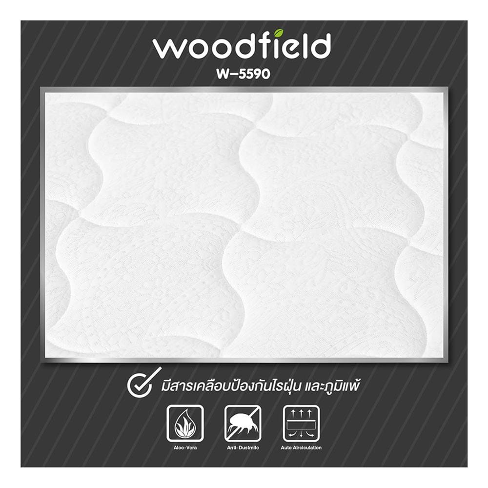 ที่นอนสปริง 6 ฟุต WOODFIELD รุ่น W-5590 พร้อมหมอนหนุน 2 ชิ้น