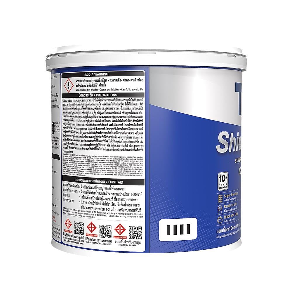สีน้ำทาภายนอกและภายใน ชนิดกึ่งเงา TOA SHIELD EXPERT SUPERIOR PREMIUM 2 IN 1 BASE A สีขาว 1 แกลลอน