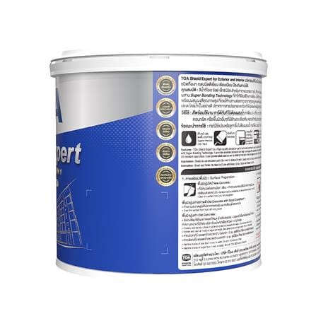สีน้ำทาภายนอกและภายใน ชนิดกึ่งเงา TOA SHIELD EXPERT SUPERIOR PREMIUM 2 IN 1 BASE C สีขาว 1 แกลลอน_2