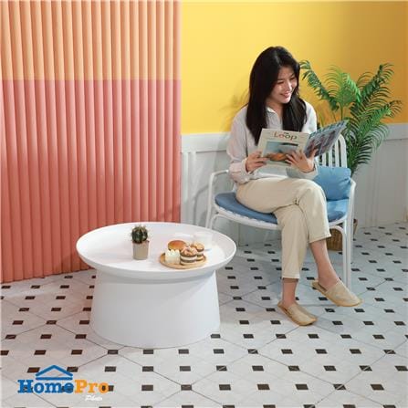 โต๊ะข้างพลาสติก SPRING VIVIAN 70 ซม. สีขาว_4